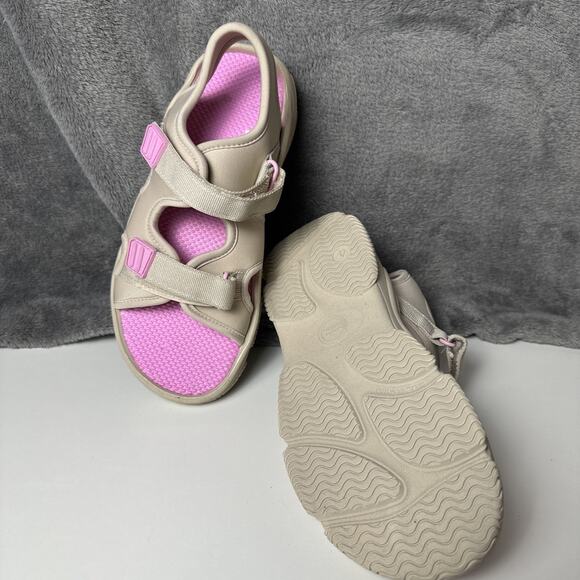 Girls Nature Sport Sandals Beige Pink Lightweight Easy‎ On Hook and Loop Size 4 - Picture 12 of 12